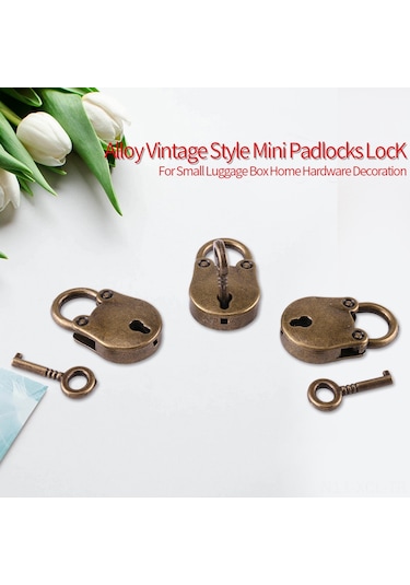 Konesam Klasik Züccaciye Ayna Kilitleri - Ayı Desenli 3'lü Set 3 Anahtar + 3 Kilit Yeşil Antik Bronz Rengi