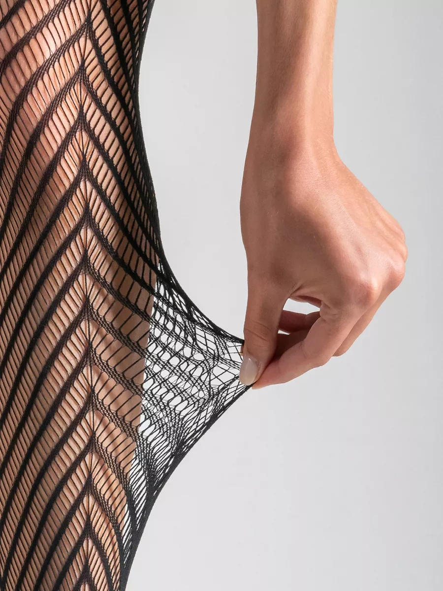 Calzeamo Desenli Y2k Fileli Naylon Külotlu Çorap 116551941 Siyah Mat