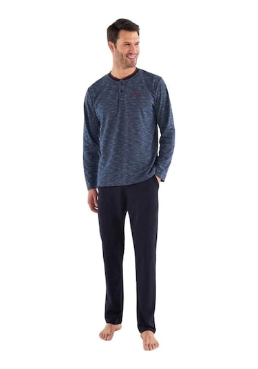 MDCLTN3745EPT Mod Collection Patlı Yaka Pamuklu Erkek Pijama Takım