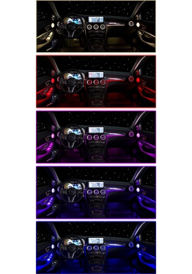 Mercedes C W205 2015-2021 Uyumlu Yedek Parça İç Ambiyans Aydıntma 3 Rengi 64 Renge Yükseltmek İçin