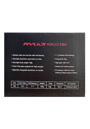 Ryuji Ajigo 500 7+1 Lrf Olta Makinesi