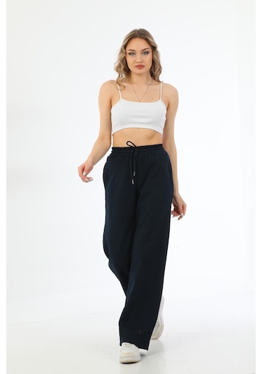 Kallima Lacivert Mevsimlik Salaş Rahat Bolpaça Kadın Eşofman Altı Lacivert