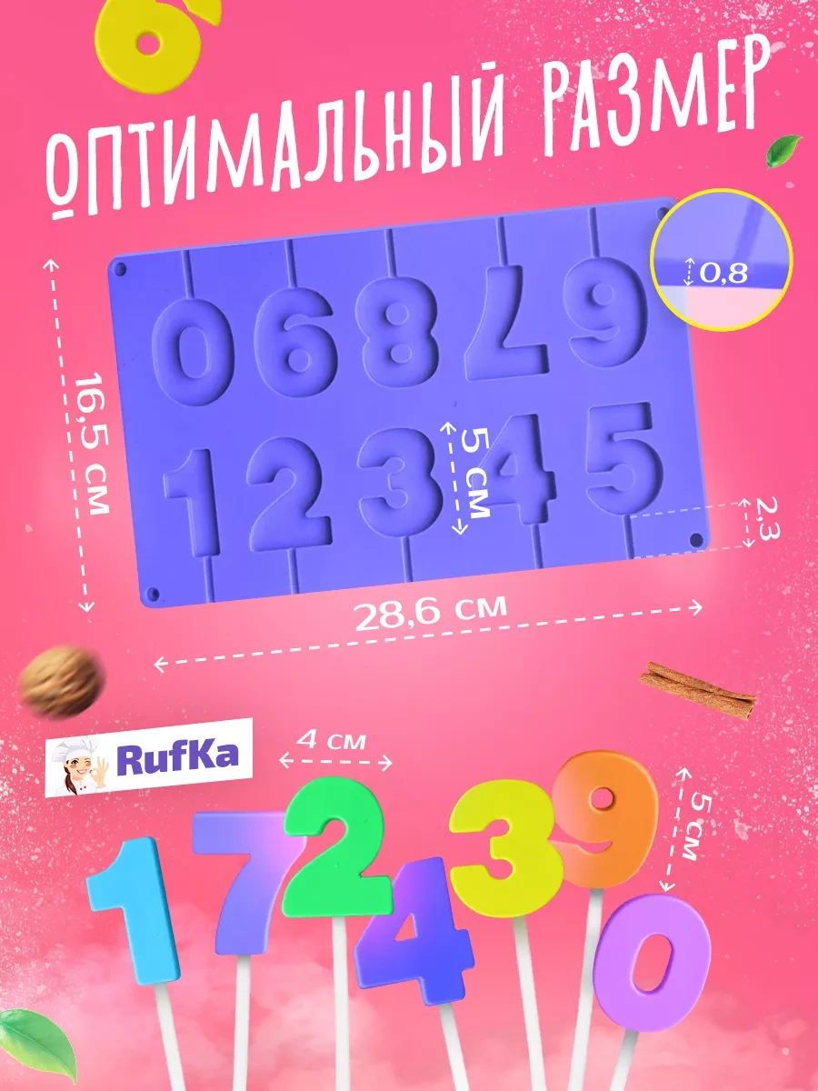 Rufka Çikolata Ve Şekerler İçin Silikon Kalıp Rakamlar 155806767 Yeşil