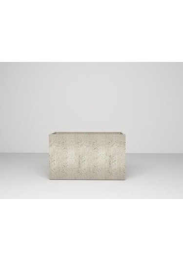 Nuano Consept Dikdörtgen Serisi Köşeli Saksı Bej 100x30x60