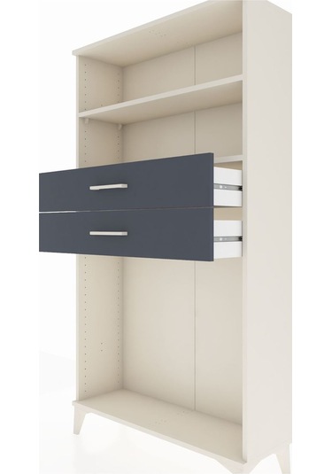 Arges Dolap 2 Raflı 2 Çekmeceli 88x30x163 Aytaşı-antrasit Aytaşı