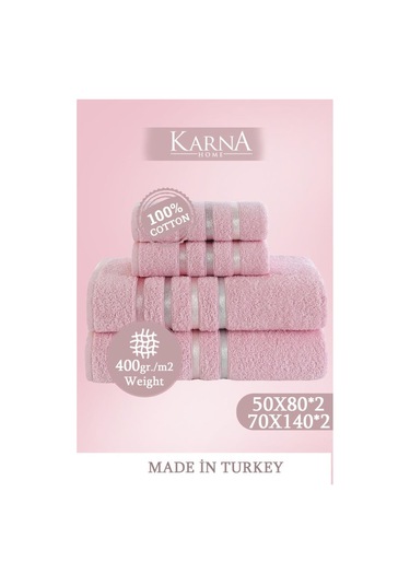 Banyo Havlu Seti 4 Lü Bale Pembe