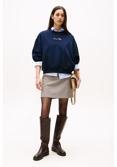 Kadın Regular Fit Bisiklet Yaka Sweatshirt - Lacivert Dark Night Navy