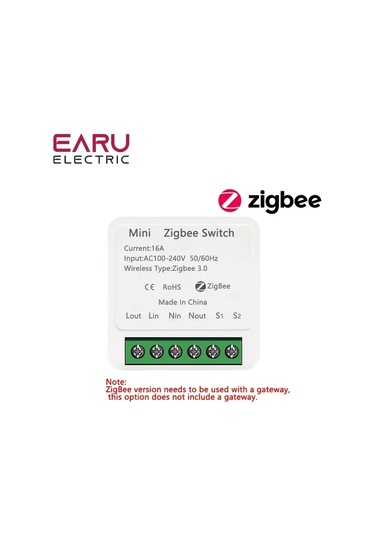 Xuweiwei Tuya Zigbee Tuya Akıllı Ev Mini Anahtar Modülü Wifi Zigbee 16a Sesle Kontrol Uyumlu Alexa Google Home Earu Elektrik 220v 240v