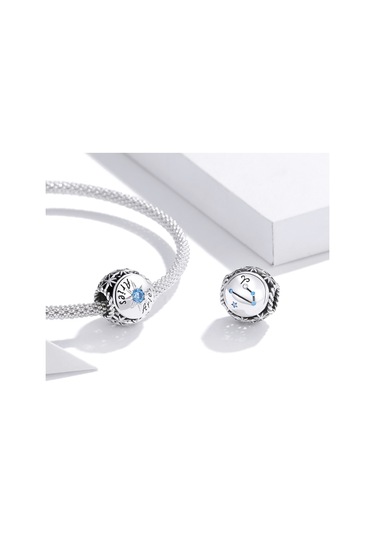 S925 Ayar Gümüş On İki Takımyıldızı Zirkon Boncuk Dıy Bilezik Kolye Aksesuarları, Stil: Koç Çok Renkli