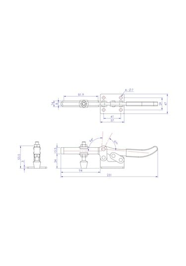 Goodhand Gh-203-fl Yatay Geçiş Kelepçesi 227 Kg Kapasiteli Düz