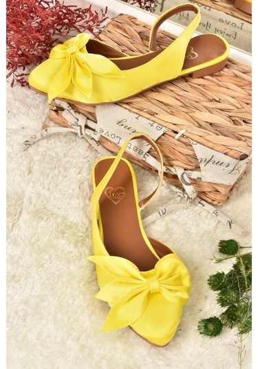 Fox Shoes Sarı Kumaş Kadın Babet H726809004 Sarı