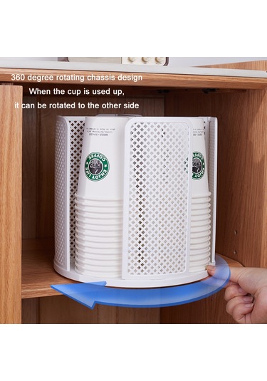 Masaüstü Döner Izgara Tek Kullanımlık Kağıt Bardak Rafı Siyah