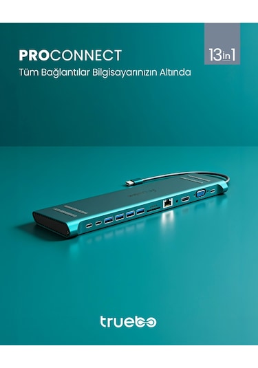 Truebo ProConnect 13in1 Type-C Stand Hub Çoklayıcı