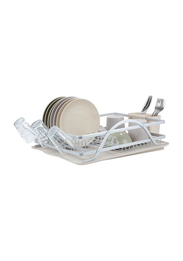 Deco Alüminyum Bulaşıklık Paslanmaz Bardak Tabak Kurutma Sepeti Gümüş