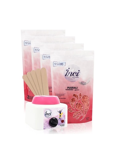 İnci Ağda Sir Ağda Isıtıcı Makine + Pudralı İnci Ağda 200 G x 4