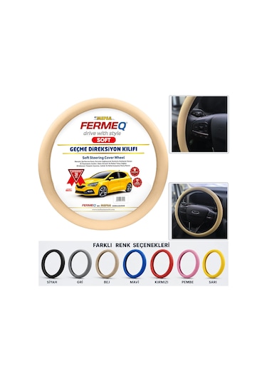 Direksiyon Kılıfı Geçme 38cm Soft Bej Dkg001b Fermeq