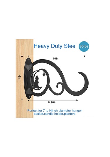 Neevoyu Demir Duvarlı Asma Aracı, Bahçe Bitkileri, Kuş Yemlikleri, Fenerler İçin Dayanıklı, Kolay Kurulum, Siyah, 30 Pound Yük Kapasitesi