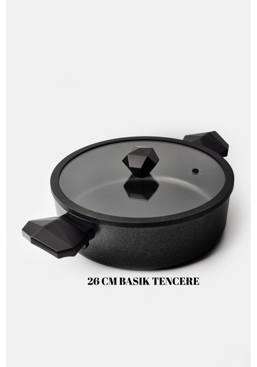 Gal Basık Tencere 26 Cm Siyah