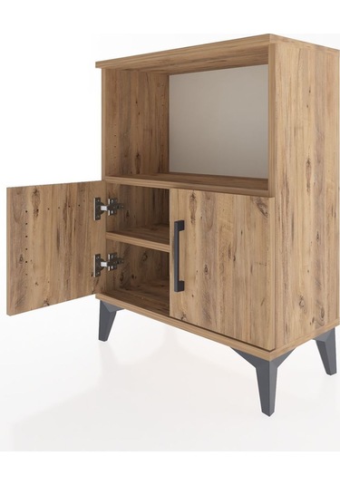 Arges Komodin 2 Raflı 2 Kapaklı 60x30x80 Çam-çam Atlas Çam
