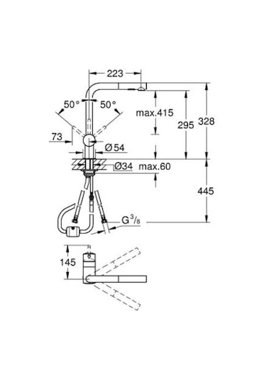Grohe Minta Tek Kumandalı Eviye Bataryası - 30274DL0