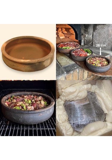 Küçük Boy Toprak Güveç Fırın Tepsisi 4 Kişilik 28 CM Toprak