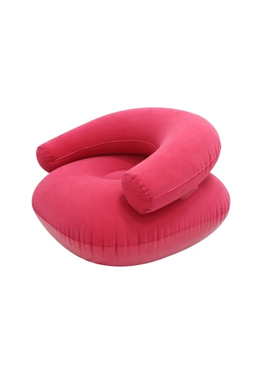 Elmpaly Kırmızı Kamp Şişme Sedir, Ayak Pompalı Katlanır Sırtlık Yumuşak Hızlı Şişirme Kırmızı