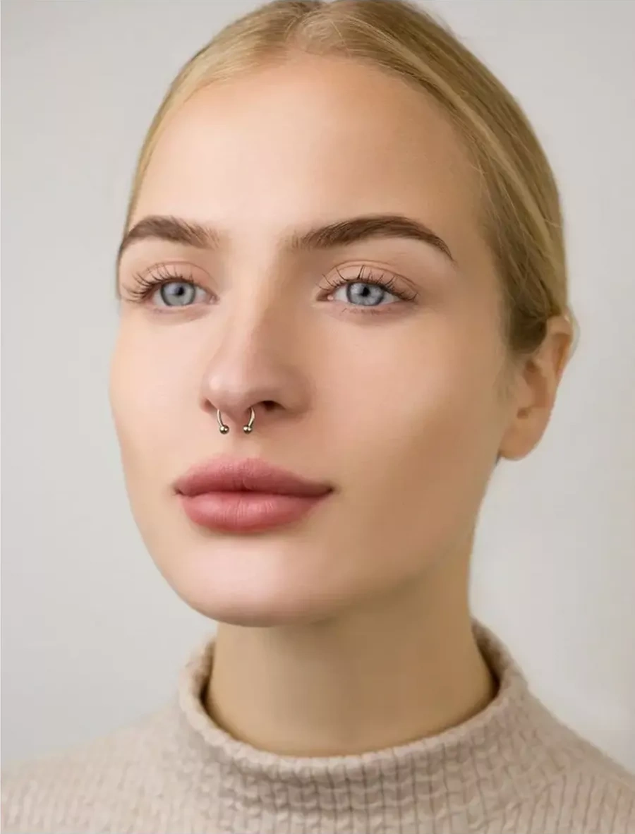 Spikes Titanyum Septum Halka Küpe, Daire Şeklinde Piercing Gülümseme 174032518 Diğer