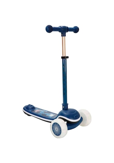 Sesli Ve Işıklı 3 Tekerlekli Katlanabilir Scooter Mavi