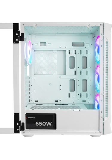 Rampage Prolix Mesh 650w 80+ Beyaz Temperli Cam 4x120mm Argb Fan Akak0rmp0006