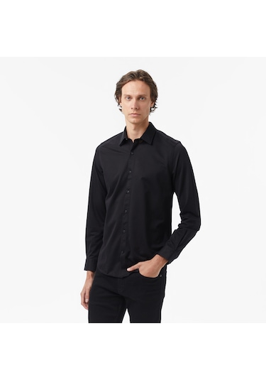 Nautica Erkek Siyah Slim Fit Gömlek Düz W57430t Siyah