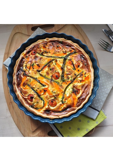 Emile Henry Tart-Börek-Fırın Kabı Yuvarlak 32 cm Ekru/Clay Ekru