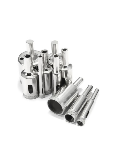 Ccgloball 6-30mm 10 Parça Elmas Kaplı Hss Matkap Ucu Seti Fayans Mermer Cam Seramik Delik Testere Açma Matkap Uçları Elmas Matkap Elektrikli El Aletleri