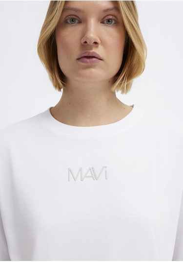 Mavi - Mavi Logo Baskılı Beyaz Tişört 1613884-620