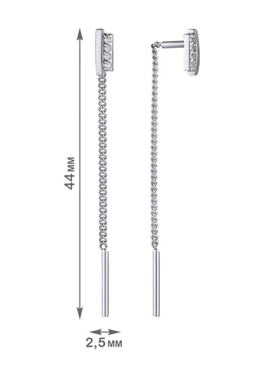 Veronika 925 Ayar Gümüş Uzun Zincirli Küpeler 12843484 Diğer