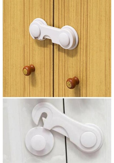 Bebek Çocuk Güvenliği Çekmece Ve Dolap İçin Kendiliğinde Yapışkanlı Vidasız Kapak Kilidi 4832