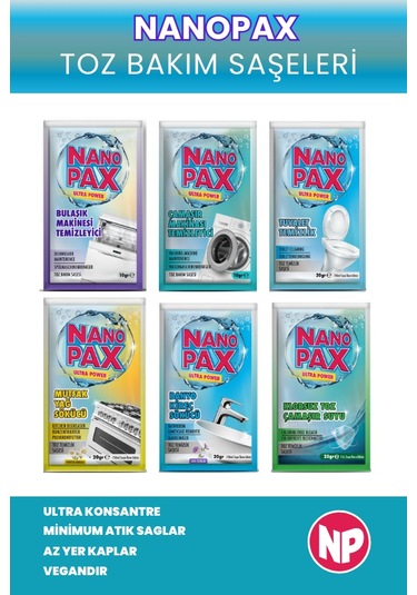 Çamaşır Makinesi Temizleyici Toz Bakım Saşesi 12 Adet X 10gr