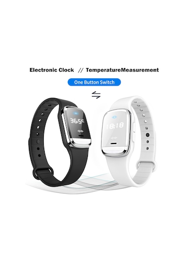 Xindoker "çocuklar Ve Yetişkinler İçin Ultrasonik Sinek Kovucu Bileklik - Saat Ve Sıcaklık Ölçer Fonksiyonlu"