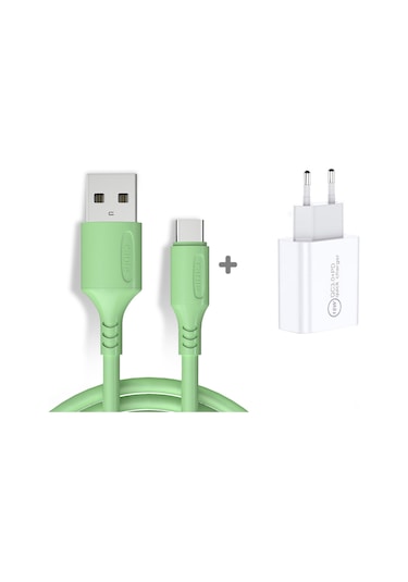 Hombey Yeşil Tip-c Hızlı Şarj Kablosu 3a, Dayanıklı Bakır Çekirdekli, Usb-a'dan Type-c'ye, 1 Metre Uzunluk