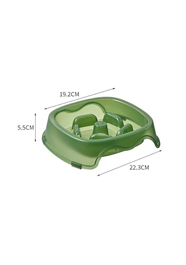 Cbtx Kare Işık Şeffaf Slow Food Evcil Hayvan Mama Kabı Köpek Maması Kedi Mama Kasesi Gri