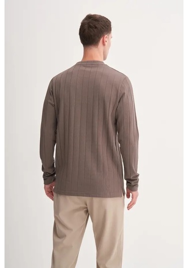 Cazador Premium Kalın Jakarlı Interlok Regular Fit Sweatshirt-53950 Vizon Cazador Premium Kalın Jakarlı Interlok Regular Fit Sweatshirt-53950 Vizon