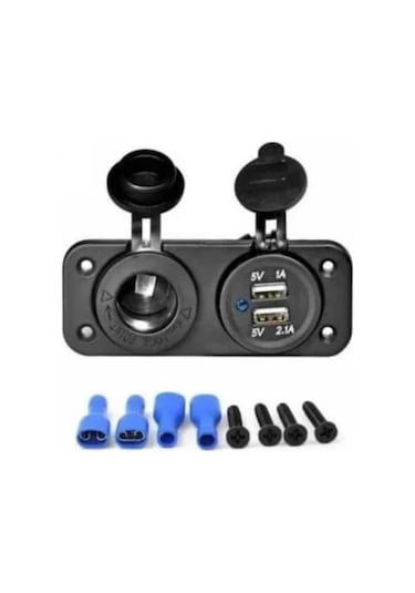 Çift Usb Araç Şarj Soketi Ve Çakmaklık 2.1a/1a - 12 V Marin Ve Karavan