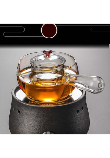 Suntek Demlikli Çaydanlık 450ml Seyahat Ocakları Cam-kulp