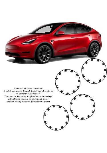Tectic Tesla Y Modeli Jant Kapağı Koruyucu 2021-2023 İçin 21 İnç