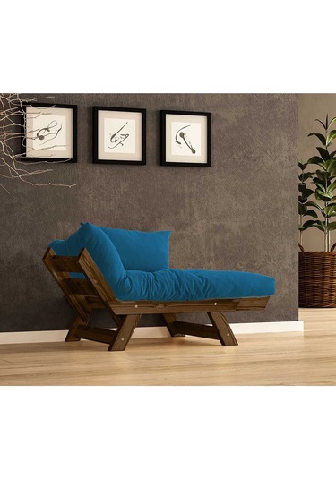 Woodesk Adalar Masif Ceviz-mavi Renk Berjer Cpt8136-140 Mavi