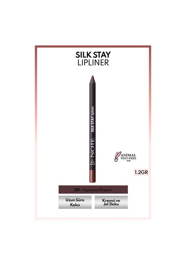 Note Cosmetique Silk Stay Lipliner Suya Dayanıklı İpeksi Dudak Kalemi 09 Espresso Dream