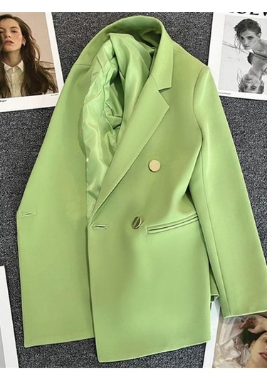 Novahub Yeşil İlkbahar Sonbahar Kadın Ceketi Şık Zarif Rahat Spor Kadın Takım Elbise Kore Moda Lüks Ceket Kadınlar İçin Blazers Xl Yeşil - Xl Yeşil