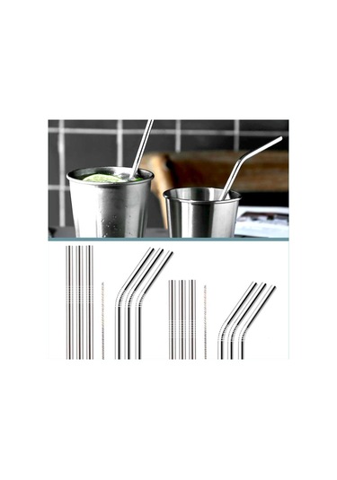 meniv 14 Parça 304 Çelik Pipet Seti Kamp Outdoor Bahçe Parti