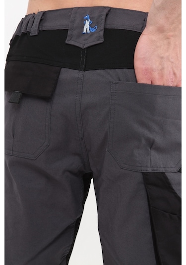 Uniprom İş Pantolonu Madrid Model 10 Cepli Full Likralı Diz Destekli Füme