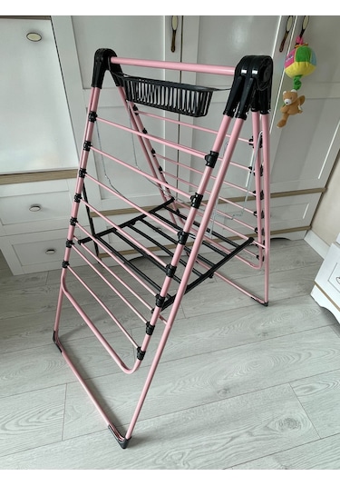 Sobapark Pembe Renkli Kanatlı Kurutmalık Elbise Çamaşır Kurutmalı Pembe - Siyah