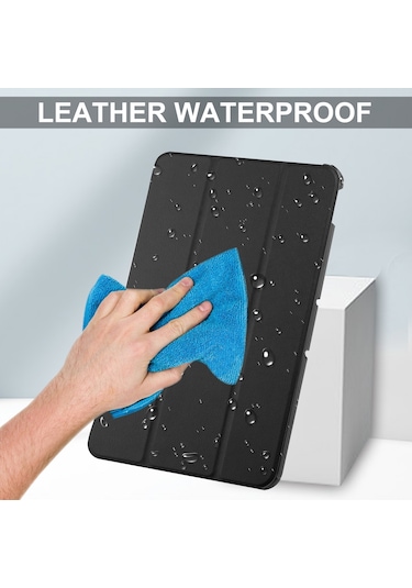 Nokia Uyumlu T20 Üç Katlı Stand İçin Koruyucu Kılıf Pu Deri + Pc Tablet Kapak